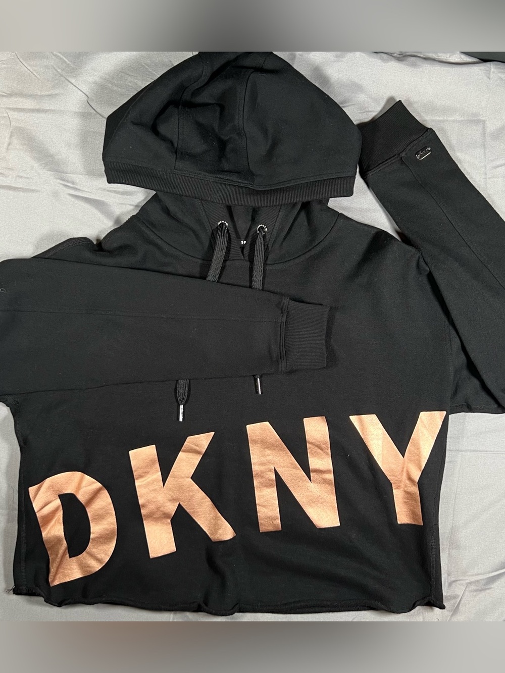 DKNY Black Hoodie with Rose Gold Logo